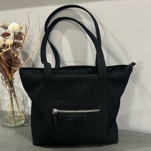 Stylish Vera Bradley Black Quilted Tote Bag